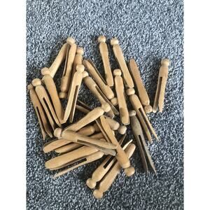 Collection of 26 Duck Style Wood Vintage Clothes Pins